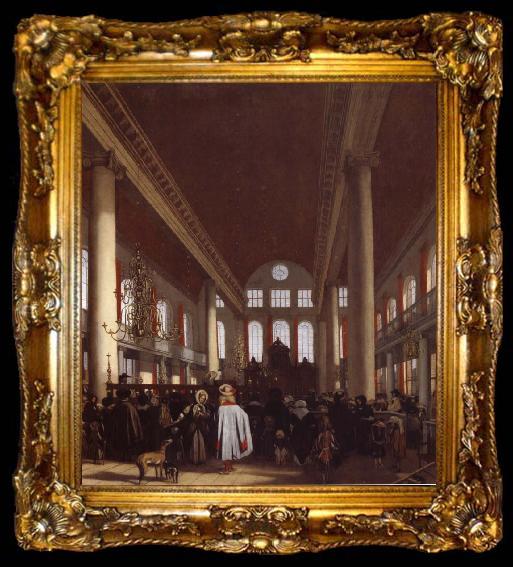 framed  REMBRANDT Harmenszoon van Rijn Interior of the Portuguese Synagogue in Amsterdam, ta009-2